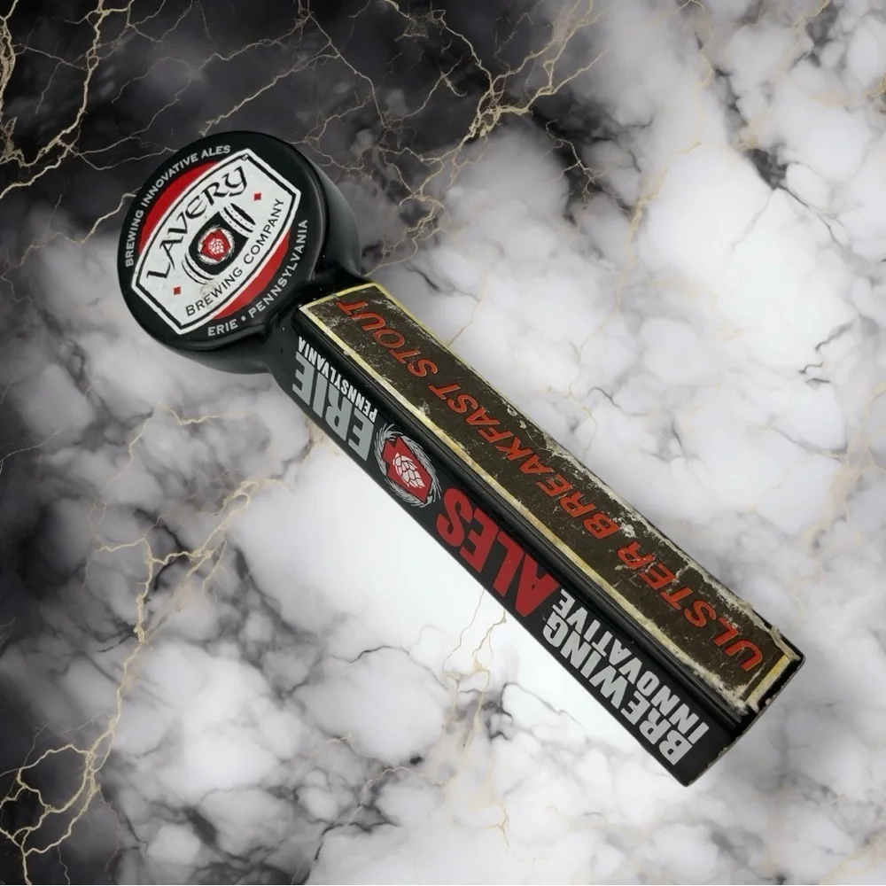 Lavery Brewing Company Ulster Breakfast Stout Tap Handle Erie Pa Breweriana